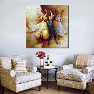 Toile figurative Art abstrait Cygne blanc Oeuvre peinte à la main Décoration de maison romantique