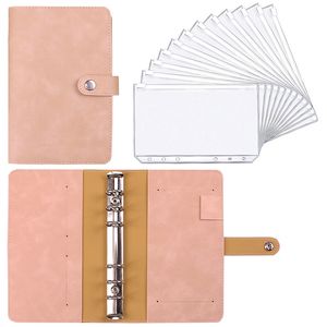 Filing Supplies 12pcsSet Planner Notebook Binder Budget Planner Cash Envelope Binder A6 Pocket Organizer Book with PU Leather Cover Shell 230817