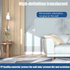 Películas electrostáticas HD, película protectora transparente, pegatinas, pintura de látex, película antiincrustante para pared, tablero de dibujo de pared extraíble, fácil de limpiar