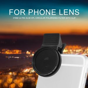 Filtres 37 mm Ultra Slim Phone Lens Televeratit Portrait Phone Phone Camera Lens CPL circulaire Polarisant Polarizer Filtre avec clip