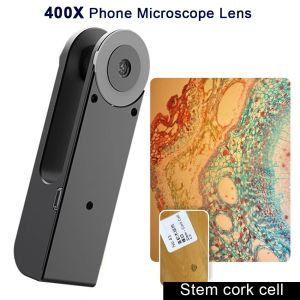 Filtres 400x Microscope Microscope Lens HD Camera avec LED Light Phone Phone Super Macro Lens Universal Lens pour iPhone Smartphone