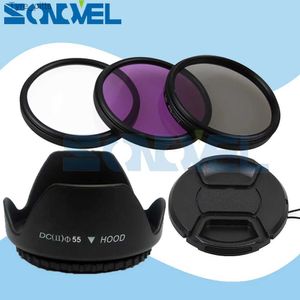 Filtres Kit de filtre d'objectif UV CPL FLD 55 mm + cache d'objectif + cache d'objectif fleur adapté pour Nikon D5600 D5500 D5300 D5100 D3400 D7500 D750 avec AF-P 18-55 mmL2403