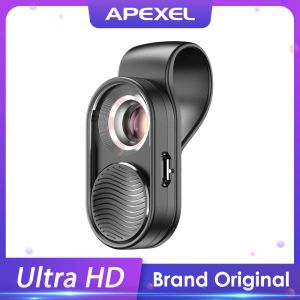 Filtres APEXEL100X Microscope Lens Camera Téléphone Lens High Bragnification LED Micro Pocket Lenses pour iPhone Samsung Tous les smartphones