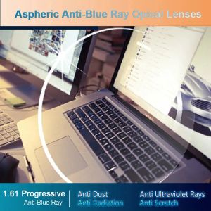 Filtres Hotony Antiblue Ray Rays 1.61 Forme libre Prescription Prescription Lées optiques de verres au-delà de l'objectif UV pour la protection des yeux