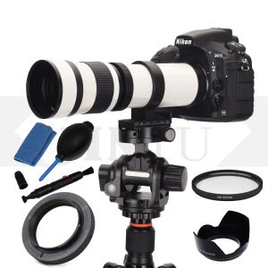 Filtres Jintu 420800mm F / 8.3 MF TEMBOTO ZOOM Lens Kit pour Nikon D3000 D3100 D3200 D3300 D3400 D5000 D5100 D5200 D5300 D5500 D5600 D80