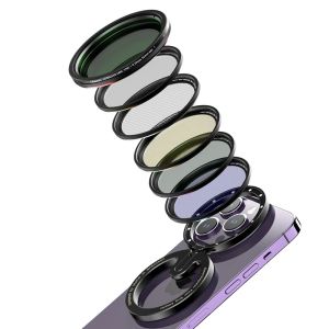 Filtres Ulanzi 52 mm Variable Magnetic Color Color Lens Filtres pour iPhone 15/14/13/12/11/10 Pro Max Olock avec anneau d'adaptateur de filtre Magsafe