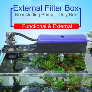Caja de filtro externo de acuario de calefacción de filtración para sistema de circulación de caja de agua de bomba Longitud ajustable 24 60 cm contenedor de filtro tanque de peces 230713