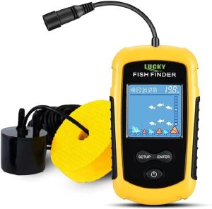 Finders Lucky Portable Fish Finder Sonar Color Couleur Affichage Echo Sounder Depth Alarm Transducteur Kayak Boat Fishfinder 0.7100M Pêche
