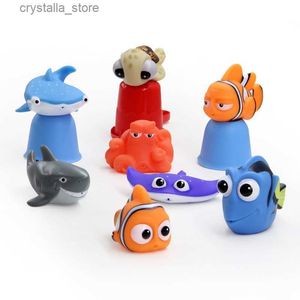 Finding Nemo Baby Bath Toys Kids Funny Soft Rubber Float Spray Water Squeeze Toys Bañera de goma Baño Jugar Animales para niños L230518