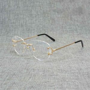 Fine Accessories Ancient Rimless Square Clear Glasses Men Oval Wire Eyeglasses Optique Metal Frame Oversize Eyewear Women for Reading Oculos French