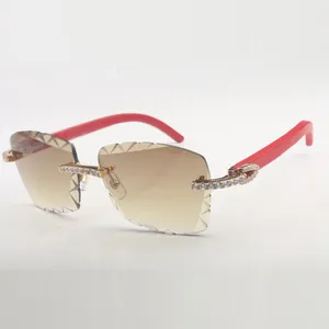 Cadre de lunettes de soleil Fine XL 3524029 avec bois de couleur naturelle et verres transparents de 58 mm d'épaisseur 3,0 mm