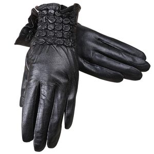 Gants sans doigts en cuir pour femmes, mitaines doublées de fourrure, à la mode, chaudes, pour la main, vente en gros, hiver 2023
