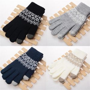 Gants sans doigts mode hiver chaud écran tactile coton laine poignet femmes hommes unisexe adulte mitaines gant pour téléphone portable