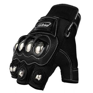 Guantes de motocross sin dedos Guantes de moto Guantes Moto Protector de carcasa inoxidable Motocicleta Luvas Guantes mecánicos MAD10CS H1022