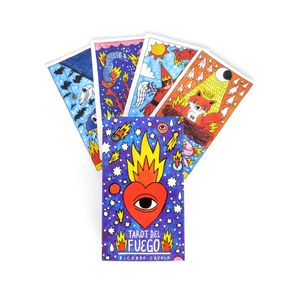 Cartas de Tarot Fire, versión completa en inglés, juego de mesa, fiesta familiar, regalo de cumpleaños, compatible con venta al por mayor, 78 hojas/caja