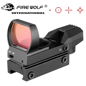 FIRE WOLF 20mm Rail Riflescope Hunting Optics Holographic Red Dot Sight Reflex 4 Reticle Tactical Scope Colimador Sight