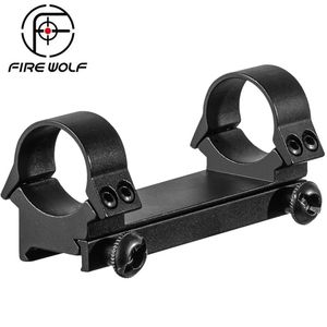 FIRE WOLF 30 mm One Piece low 20 mm Scope Mount Anillos dobles con pin anti retroceso para caza