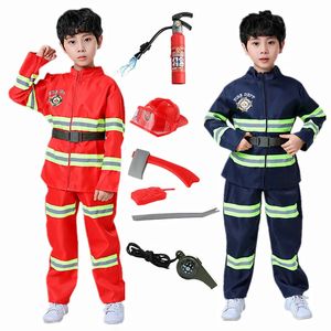 Costumes de pompier Costumes Childrens Professional Hero Tools Vêtements Halloween Cospalie Fireding Suits Childrens Toy Cadeaux 240510