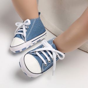 First Walkers Baby Canvas Classic Sneakers Born Imprimer Star Sports Baby Boys Garçons First Walkers Chaussures Abands Toddler Anti-Slip Baby Shoes 230906
