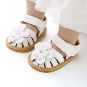 Premiers marcheurs bébé fille chaussures mignon fleur évider sandales été enfant en bas âge doux PU antidérapant plage infantile appartements Andadores