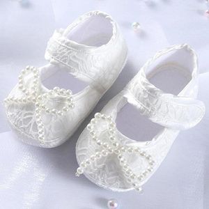 Primeros caminantes nacidos bebés niñas zapatos para niños pequeños suela suave niño rosa perla lindo floral princesa bautismo