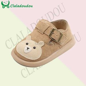 First Walkers Claladoudou zapatos para niños zapatos planos cuero natural lindo dibujos animados moda niñas pequeñas correa para caminar hasta 2024 zapatos de gamuza de primavera Enfant 240315