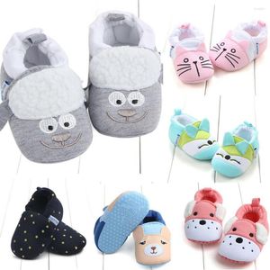 Premiers marcheurs mignon bébé enfants garçons filles doux dessin animé coton mode chaussures enfant en bas âge anti-dérapant bottes pantoufle