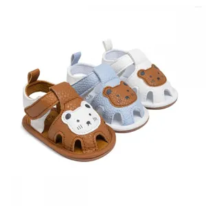 Premiers marcheurs nés d'été Baby Day Chaussures pour tout-petits mignons motifs animaux sandales anti-glipt couleurs de mode douce bloquants décontractés
