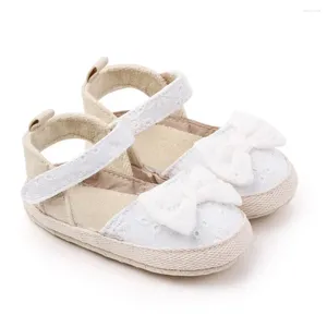 Chaussures d'été pour bébés filles, chaussures d'été antidérapantes en coton avec nœud papillon, sandales pour tout-petits de 0 à 18 mois, vente en gros