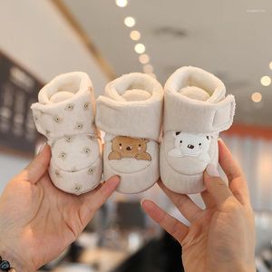 Premiers marcheurs hiver mignon dessin animé bébé chaussons garçon fille bottes coton semelle souple antidérapant chaud enfant en bas âge infantile berceau chaussures