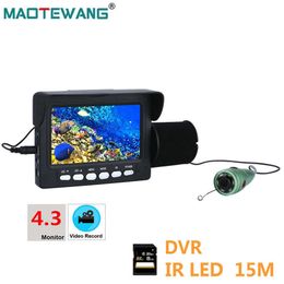 Fish Finder Kit de caméra vidéo de pêche sous-marine 6 PCS 1W IR LED Lights avec 4.3 "Inch HD DVR Recorder Color Monitor Caméra en alliage d'aluminium HKD230703