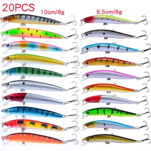 Accessoires de pêche 20 Pcs Appâts Artificiels Leurres De Pêche Ensemble Topwater Carpe Appâts De Pêche Kit Tackle Suit Vente Appâts Durs Minnow Leurre Ensemble 230715