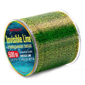 Accessoires de pêche Ligne de pêche invisible de 500 m, ligne repérée, monofilament bionique 3D, enduit de fluorocarbone, fil de nylon pour carpe mouchetée, ligne de poisson à la mouche P230325