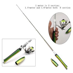Accesorios de pesca Pen Pole Reel 55 1 pulgada Mini Pocket Rod Travel Set Telescópico Spinning Combo Kit 231102