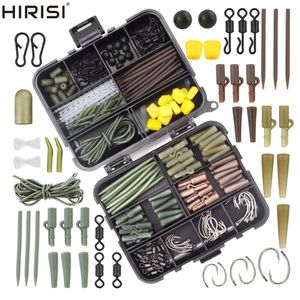 Anzóis de pesca 331 x Carp Tackle Kit na caixa Gira e encaixa Mangas de borracha antiemaranhamento Grânulos de parada de gancho Equipamentos de helicóptero XP 500 230607