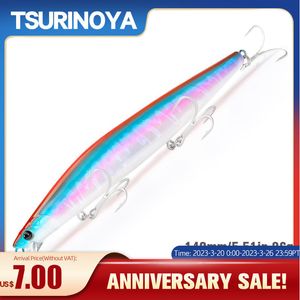 Fishing Hooks TSURINOYA Top Fishing Lure Sinking Minnow 140S DW92 140mm 26g Saltwater Black Bass Pike Long Casting Hard Baits Tungsten Weight 230317