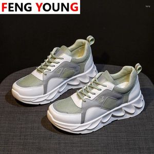 Chaussures de fitness 2024 femmes mode vieille papa 7cm femme décontractée Green Chunky Sneakes Platform Designers Silver Running Trainers