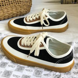 Chaussures de fitness Arrivals 2024 Sneakers Femme Fashion Lace-Up Black / White Solid couture Sallow Casual Canvas