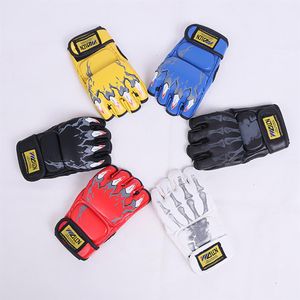 Fitness Wolf Tiger Glawing Boxing Gants MMA Karate Kick Muay Thai Demi doigt Formation sportive en stock DHL A59