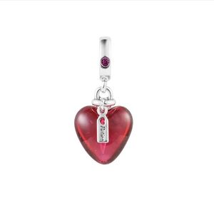 Se adapta a Pandora Bracelet 925 Sterling Silver Love Potion Murano Glass Heart Dangle Charm Beads Jewelry para mujeres Envío gratis 2023 nuevo colgante diy