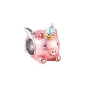 Se adapta a la pulsera Pandora Argent 925 plata esterlina Flying Unicorn Pig Charms Beads para mujeres DIY Jewelry Making 2023 New In