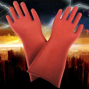 Five Fingers Gants 1 Paire Anti-électricité Protéger Professionnel 12kv Haute Tension Électrique Isolant En Caoutchouc Électricien Gant De Sécurité 40cm 221110