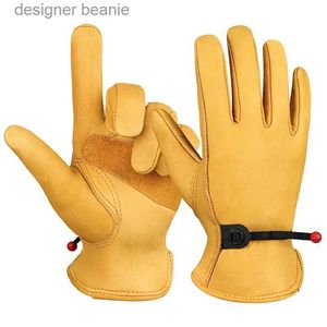 Gants à cinq doigts 1 paire de travail GS soudage travail GS cuir de vachette paume sécurité protection jardin réparation mécanique GS résistant à l'usure L231103