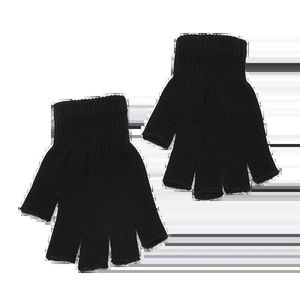 Gants à cinq doigts 1 paire noir court demi-doigt sans doigts tricot gant de poignet hiver travail extensible chaud pour femmes et hommes accessoires de cyclisme 231130