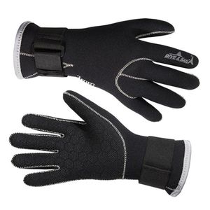 Guantes de cinco dedos, equipo de buceo de neopreno de 3MM, antiarañazos, para mantener el calor, Material de traje de neopreno, pesca submarina de invierno 221110