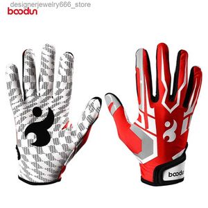 Guantes de cinco dedos Boodun 1 par de guantes de rugby Dedo completo Antideslizante Gel Béisbol Guantes de fútbol americano Guantes deportivos al aire libre para hombres Mujeres Q231206