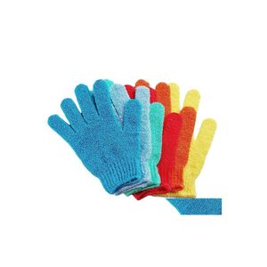 Guantes de cinco dedos Guantes de cinco dedos Exfoliante Baño de spa Jabón de ducha Limpiar el cuerpo Exfoliante Loofah Mas Mitones Entrega de la gota Moda A Dhjvw