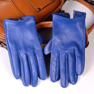 Cinco dedos Guantes Gants Homme Hombres sin forro Cuero genuino Reparación corta Uso Teléfono móvil Handschoenen Conducción de automóviles Mittens Masculino Azul Mitaine 230921