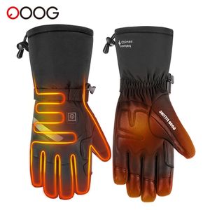 Cinq doigts gants chauffants moto hiver chaud batterie au Lithium antidérapant ski cuir étanche Rechargeable 221110