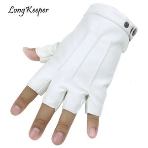 Cinq doigts gants long gardien hommes gants sans doigts gants de fitness poignet demi doigt gant pour danse spectacle adulte mitaines sans doigts mâle Luva 231117